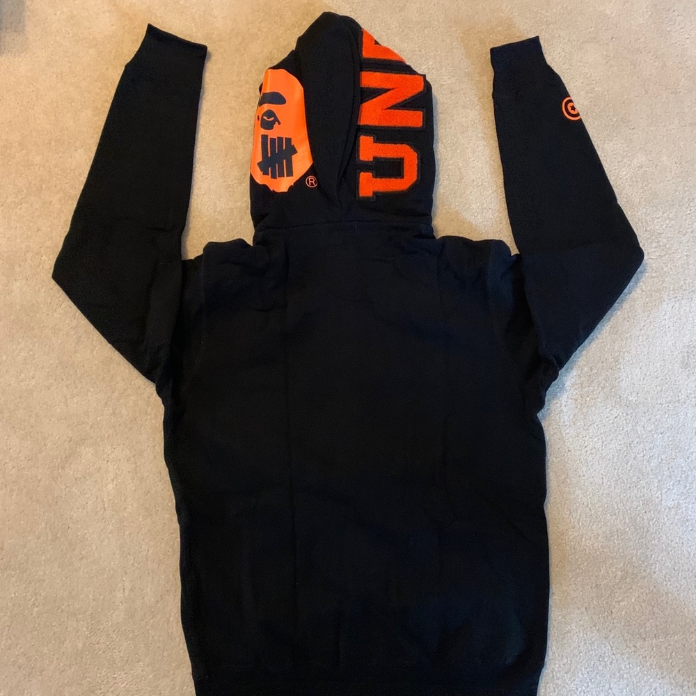 Bape X Undefeated Bape Double Hood Shark Hoodie - Picture 2 of 8